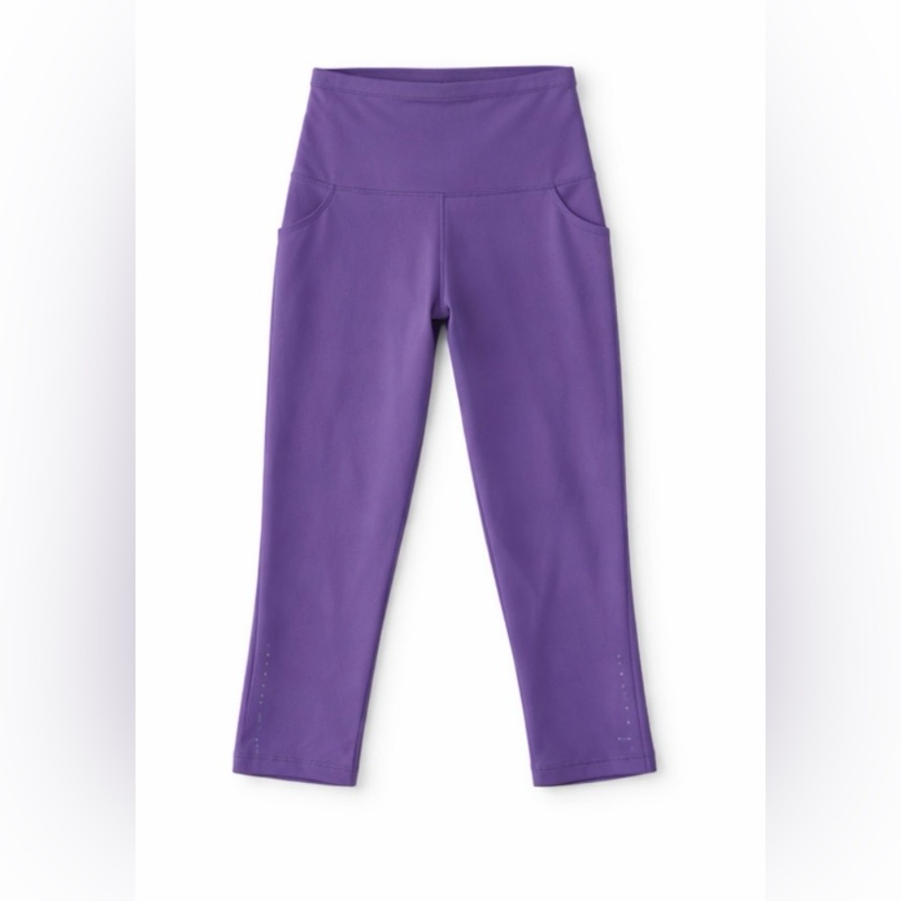 Lululemon Fast & Free Crop Leggings Purple Nulux Running Tight Pockets